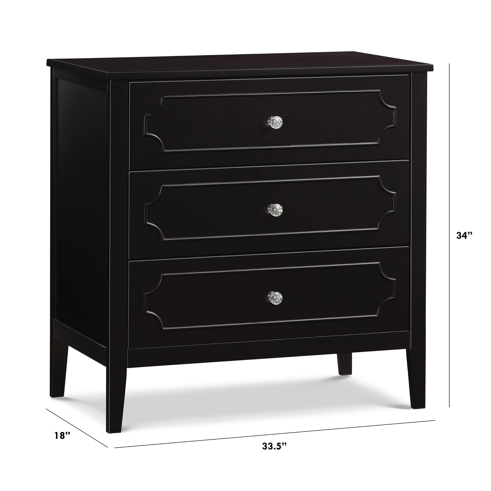 M11423E,DaVinci,Chloe Regency 3-Drawer Dresser in Ebony