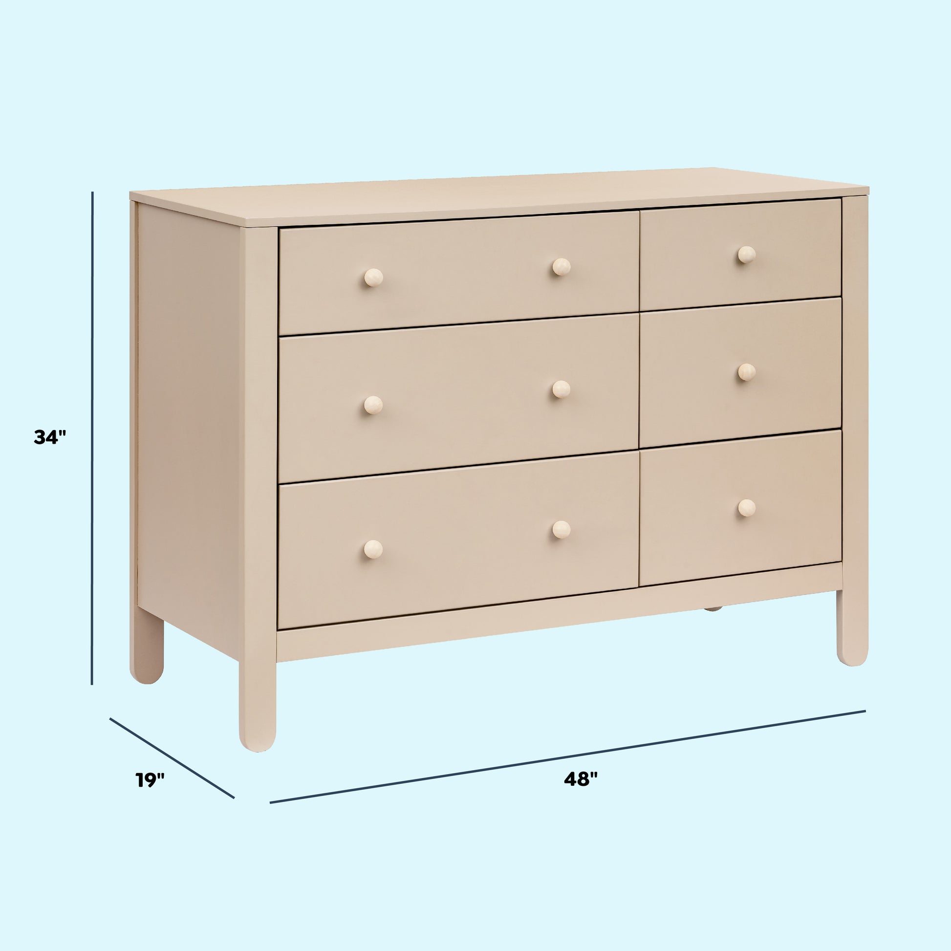 F30326TPENX,Carter's,Marisol 6-Drawer Dresser in Taupe/Washed Natural