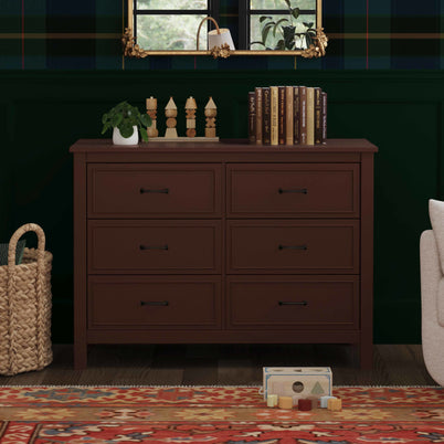 M12826CR,DaVinci,Charlie 6-Drawer Double Dresser in Crimson