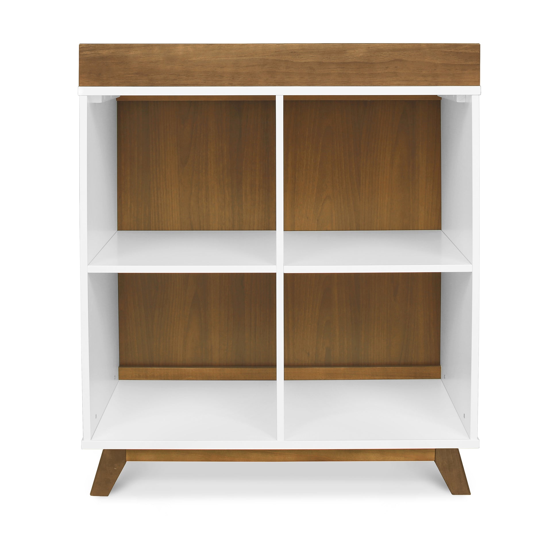 M22511WL,DaVinci,Otto Convertible Changing Table and Cubby Bookcase in White and Walnut