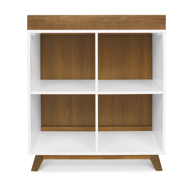 M22511WL,DaVinci,Otto Convertible Changing Table and Cubby Bookcase in White and Walnut