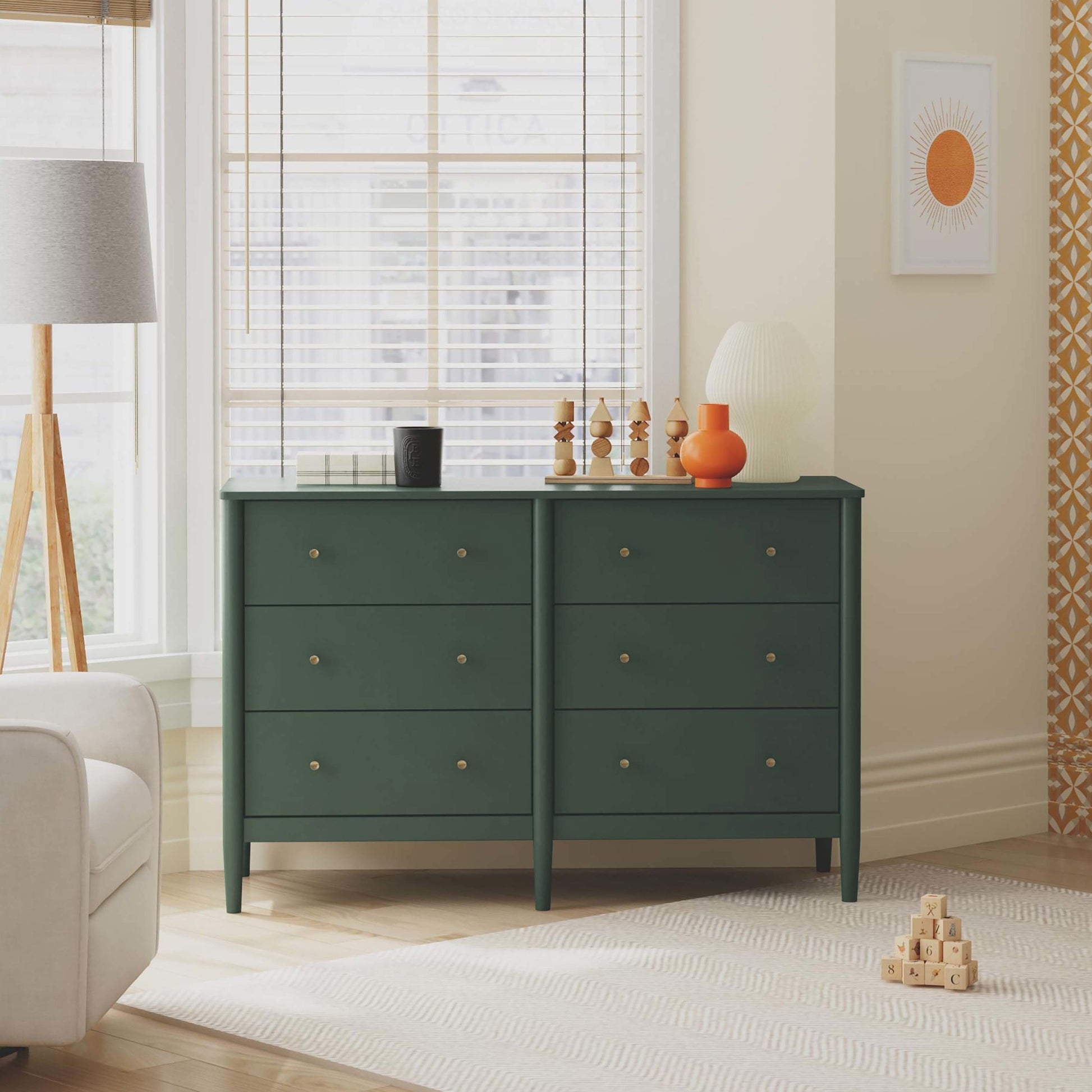 M27326FRGR,DaVinci,Frem 6-Drawer Dresser in Forest Green