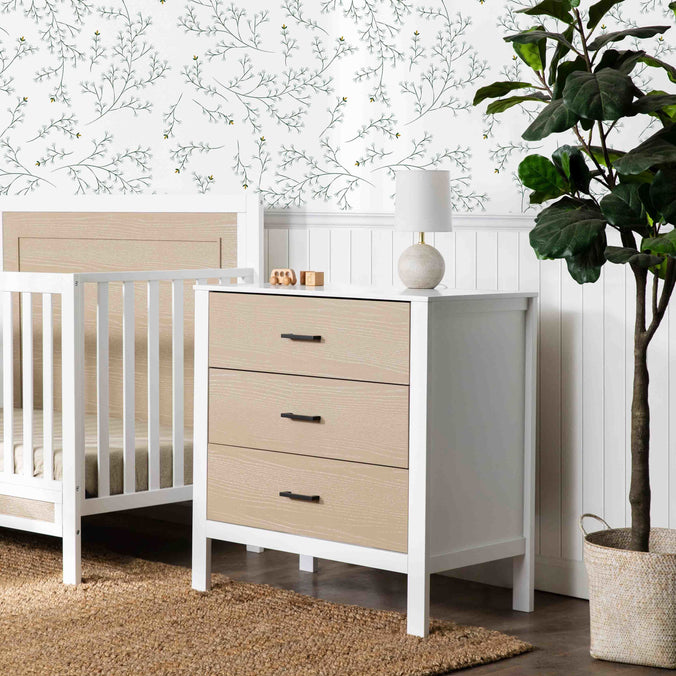 F23223WCWD,Carter's,Radley 3-Drawer Dresser in White & Coastwood