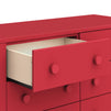 M27826TRD,Sammy Scallop 6-Drawer Dresser in Strawberry Red