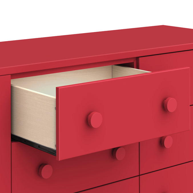 M27826TRD,DaVinci,Sammy Scallop 6-Drawer Dresser in Strawberry Red