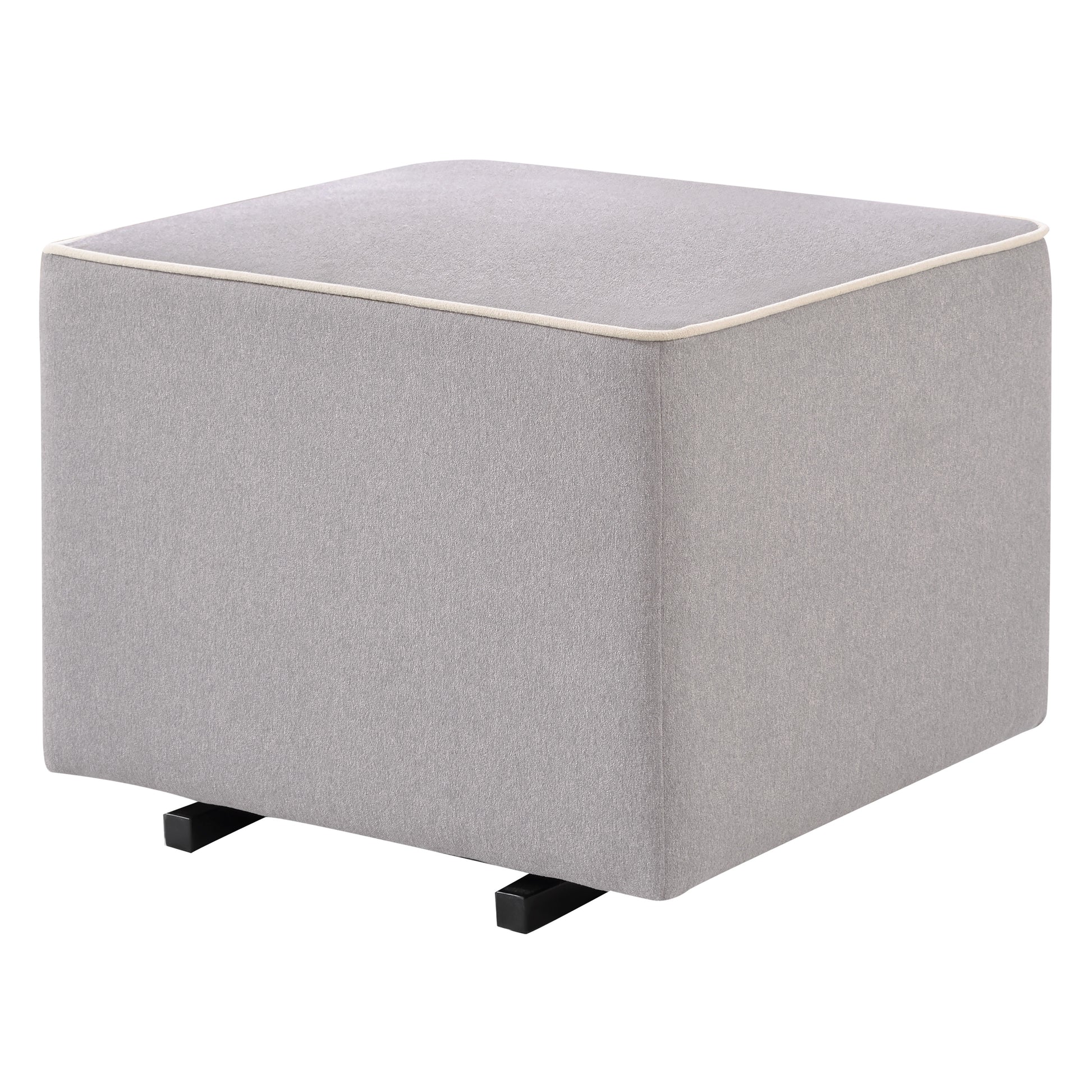 M13985GCM,DaVinci,Davinci Universal Gliding Ottoman in Grey Finish with Cream Piping