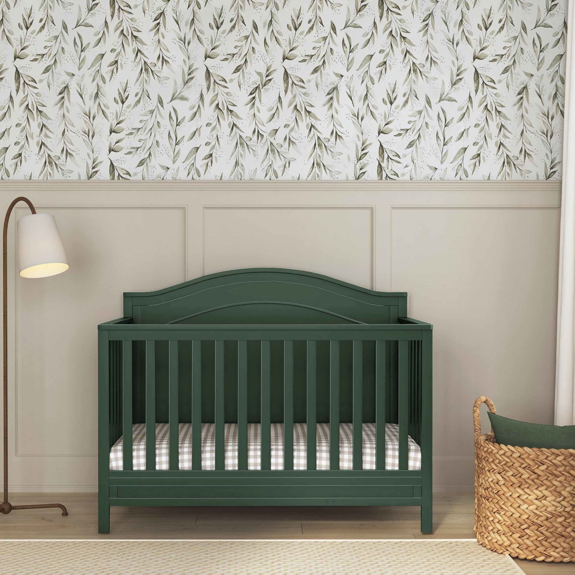 M12801FRGR,DaVinci,Charlie 4-in-1 Convertible Crib in Forest Green