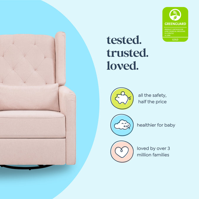 M22487PBPEW,DaVinci,Everly Recliner in Performance Pale Blush Pink Eco-Weave