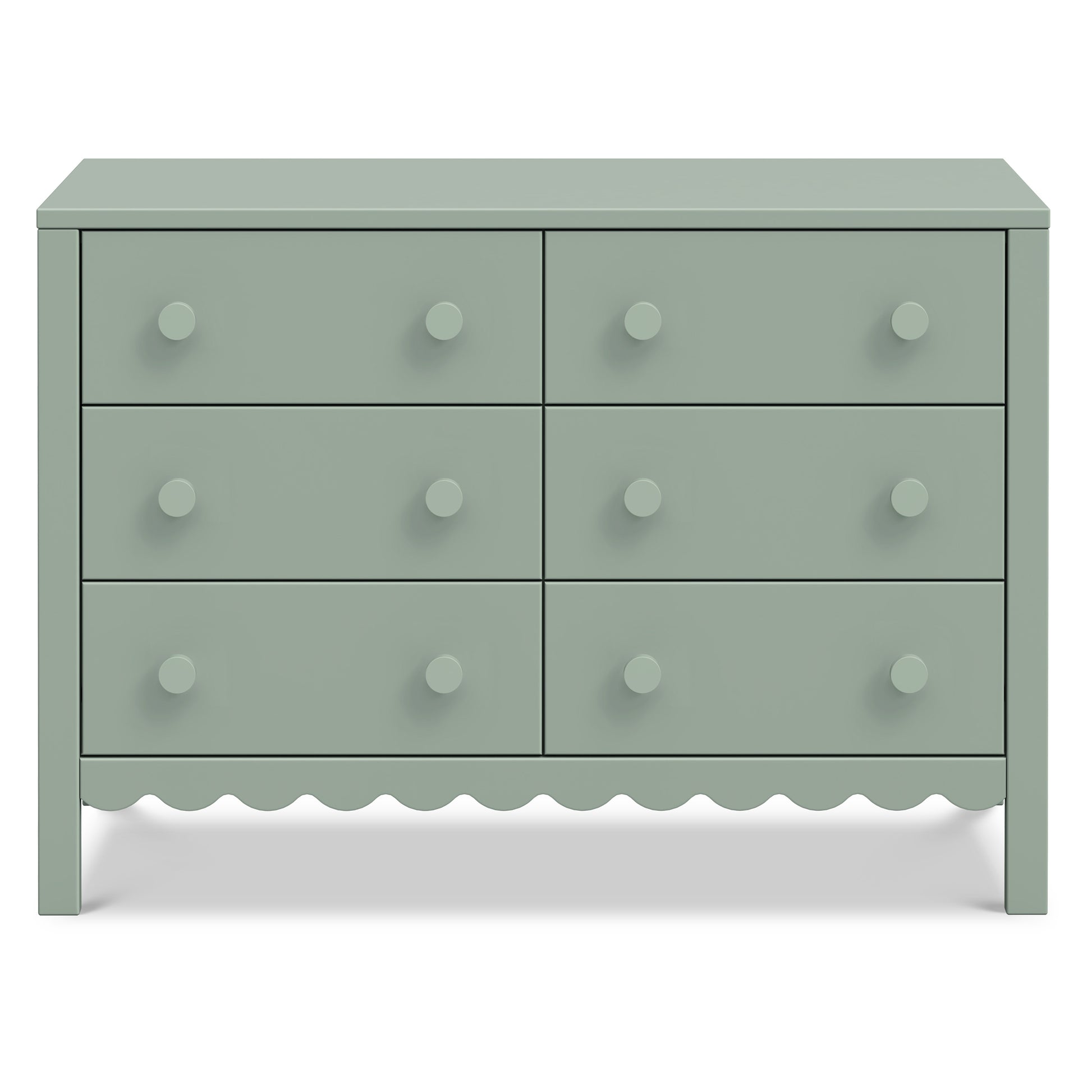 M27826LS,DaVinci,Sammy Scallop 6-Drawer Dresser in Light Sage