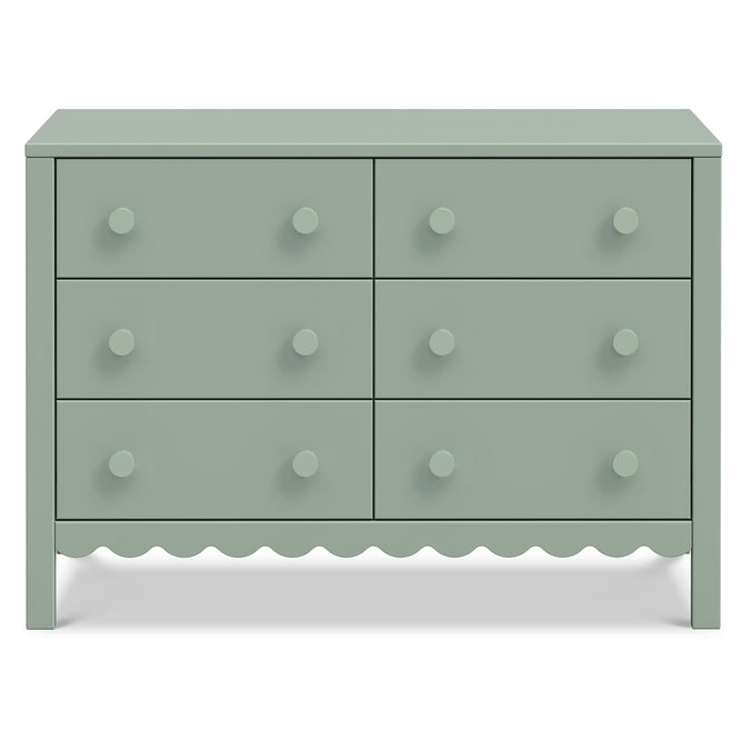 M27826LS,Sammy Scallop 6-Drawer Dresser in Light Sage