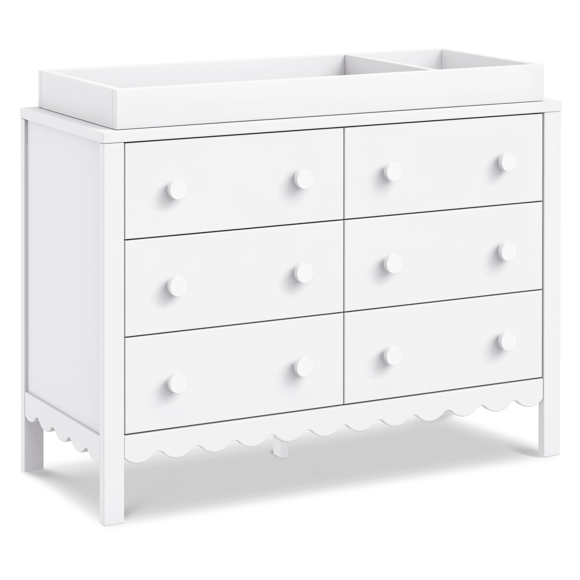 M27826W,DaVinci,Sammy Scallop 6-Drawer Dresser in White