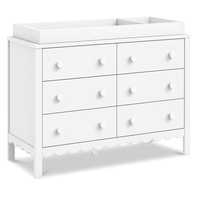 M27826W,Sammy Scallop 6-Drawer Dresser in White