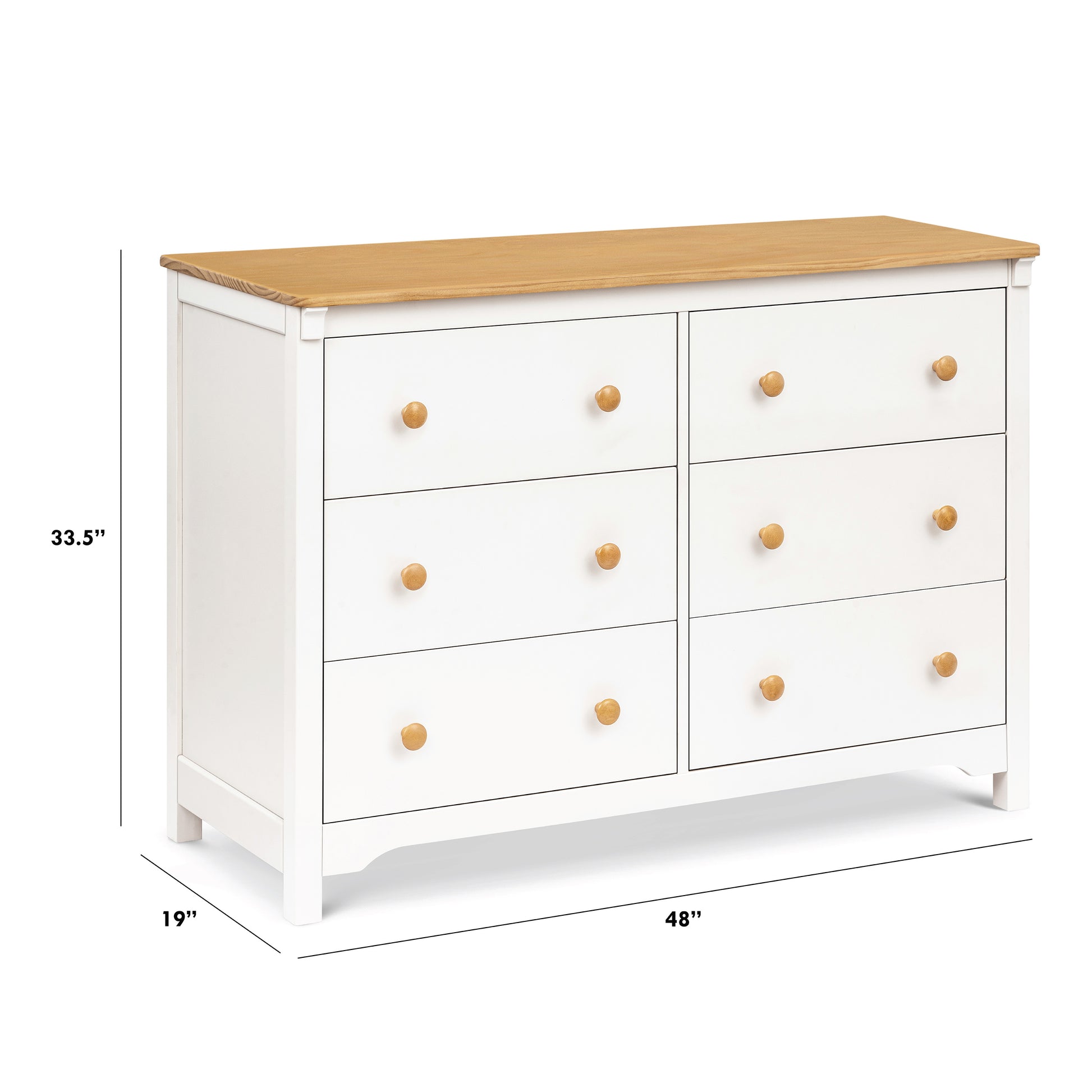 M27226RWHY,DaVinci,Shea 6-Drawer Dresser in Warm White and Honey