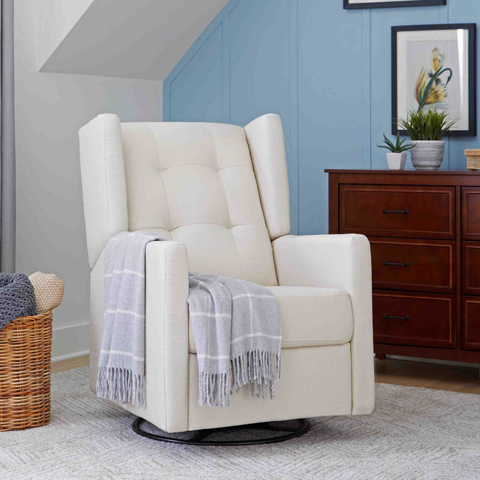 M21287NO,DaVinci,Maddox recliner and swivel glider in Natural Oat