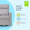 M19787MIG,DaVinci,Gabby Pillowback Swivel Glider in Misty Grey