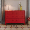 M27826TRD,DaVinci,Sammy Scallop 6-Drawer Dresser in Strawberry Red