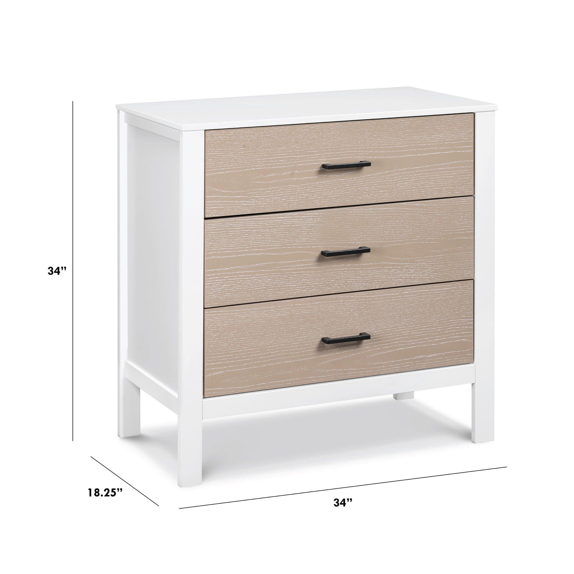 F23223WCWD,Carter's,Radley 3-Drawer Dresser in White & Coastwood