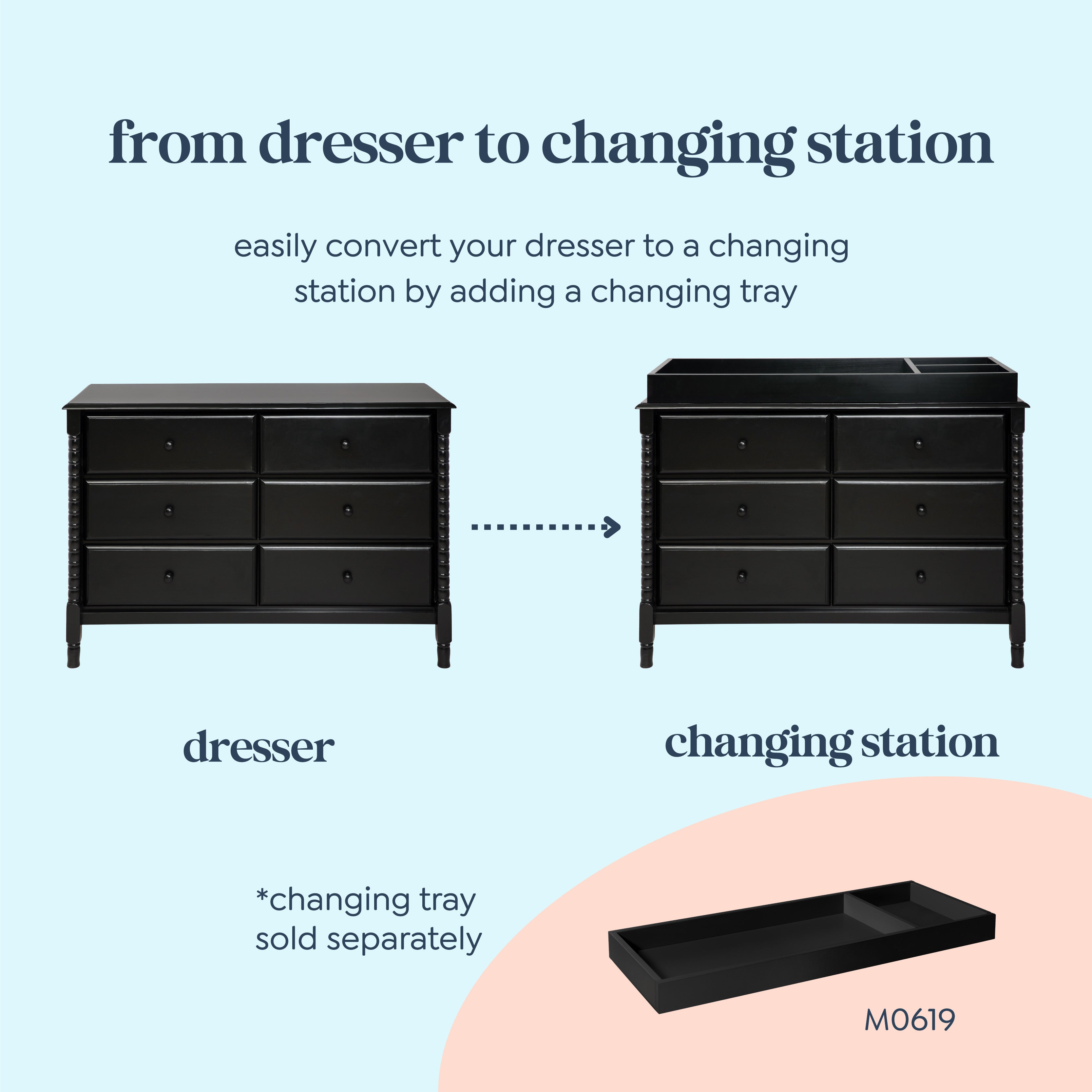 Jenny Lind Spindle 6-Drawer Dresser – DaVinci Baby