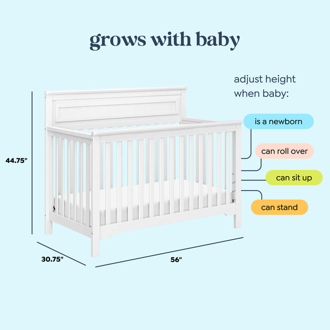 M4301W,DaVinci,Autumn 4-in-1 Convertible Crib in White Finish