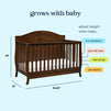 M20101Q,DaVinci,Emmett 4-in-1 Convertible Crib in Espresso