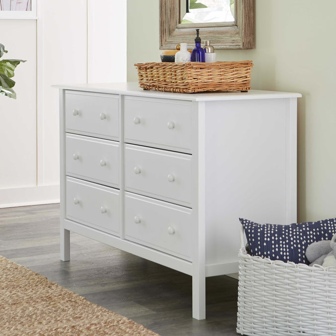 M5966W,DaVinci,Jayden 6-Drawer Double Wide Dresser in White Finish