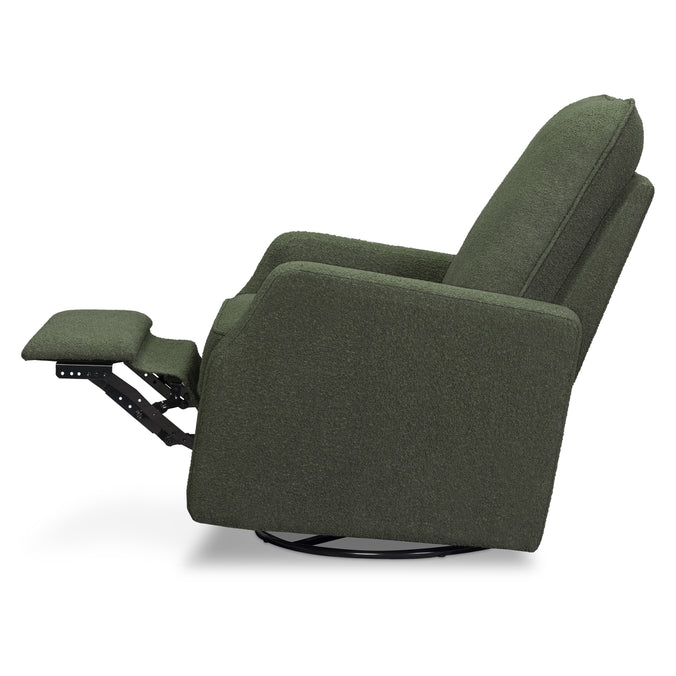 M33187COB,DaVinci,Lucas Pillowback Swivel Recliner in Cozy Olive Boucle