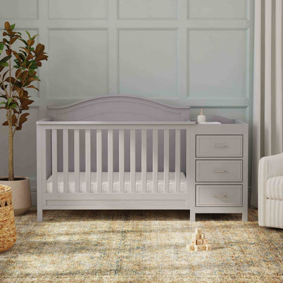 M12891G,DaVinci,Charlie 4-in-1 Convertible Crib & Changer in Grey