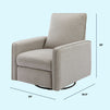 M19387PGEW,DaVinci,Penny Swivel Recliner in Performance Grey Eco-Weave