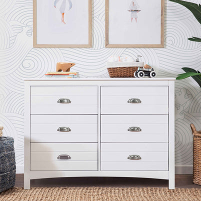 F16906W,Carter's,Nolan 6-Drawer Double Dresser in White