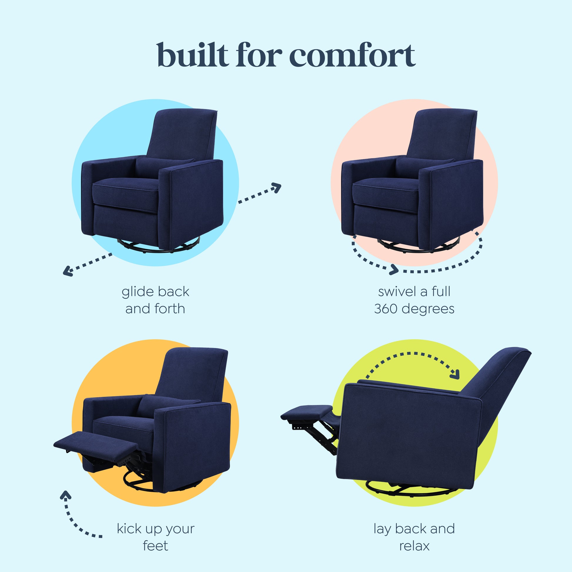 M10887NN,DaVinci,Piper Recliner in Navy