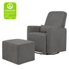 M11687GY,DaVinci,Olive Glider and Ottoman in Dark Grey Finish w/Dark Grey Piping