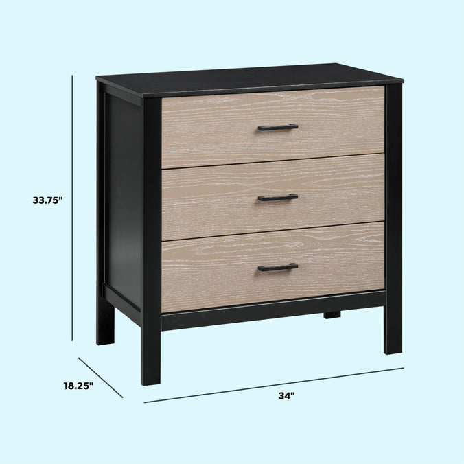 F23223ECWD,Carter's,Radley 3-Drawer Dresser in Ebony & Coastwood