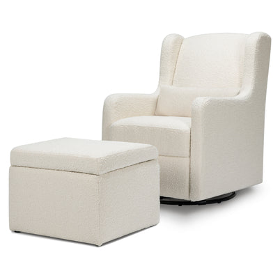 F18787WB,Carter's,Adrian Swivel Glider with Storage Ottoman in Ivory Boucle