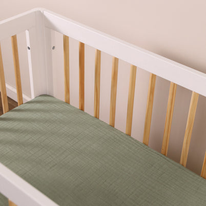Mini Crib Sheet in GOTS Certified Organic Muslin Cotton