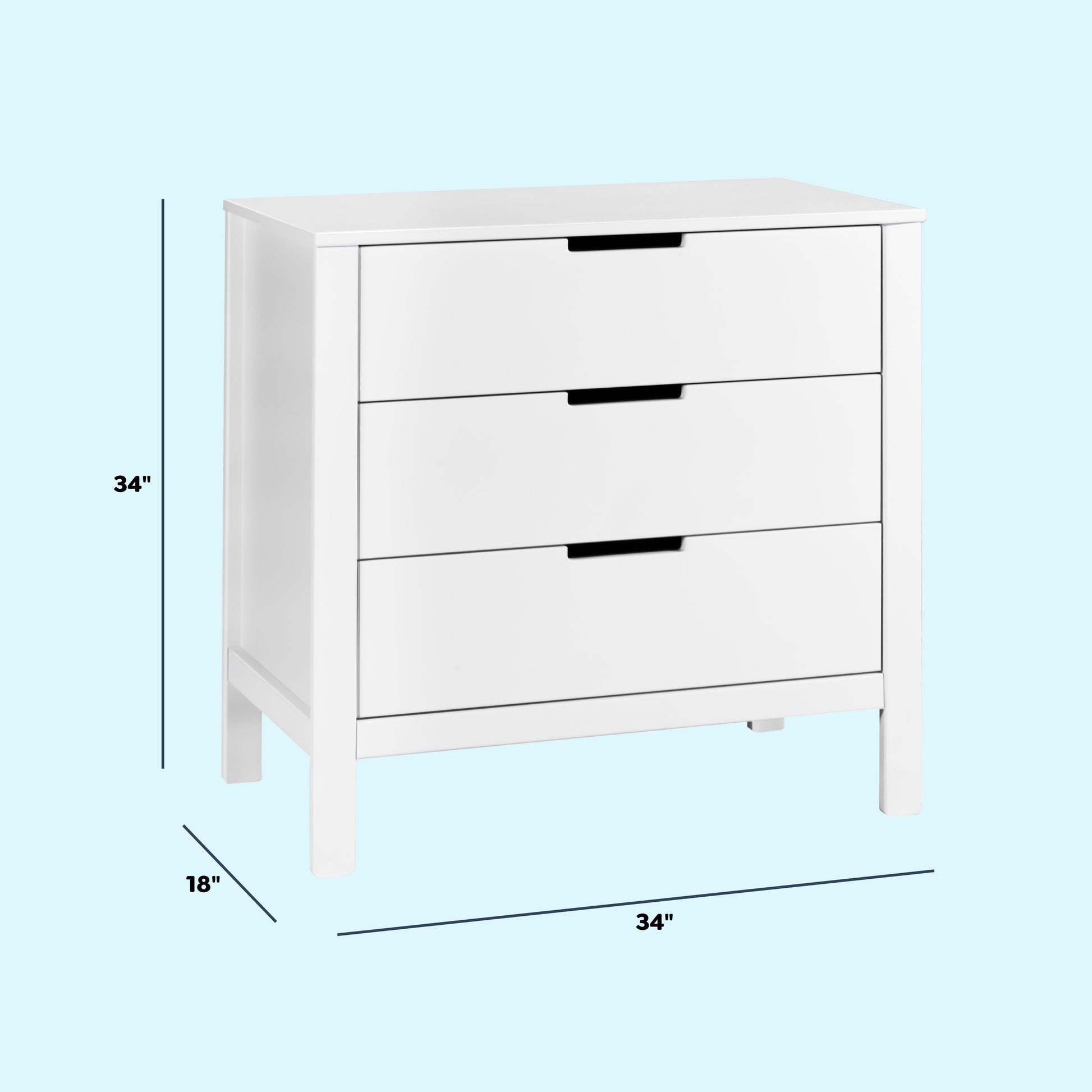 F11923W,Carter's,Colby 3-drawer Dresser in White Finish