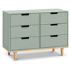 W4926LSHY,Marley 6-Drawer Double Dresser in Light Sage & Honey