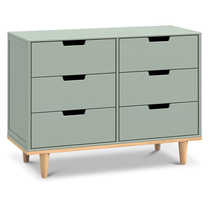 W4926LSHY,Marley 6-Drawer Double Dresser in Light Sage & Honey