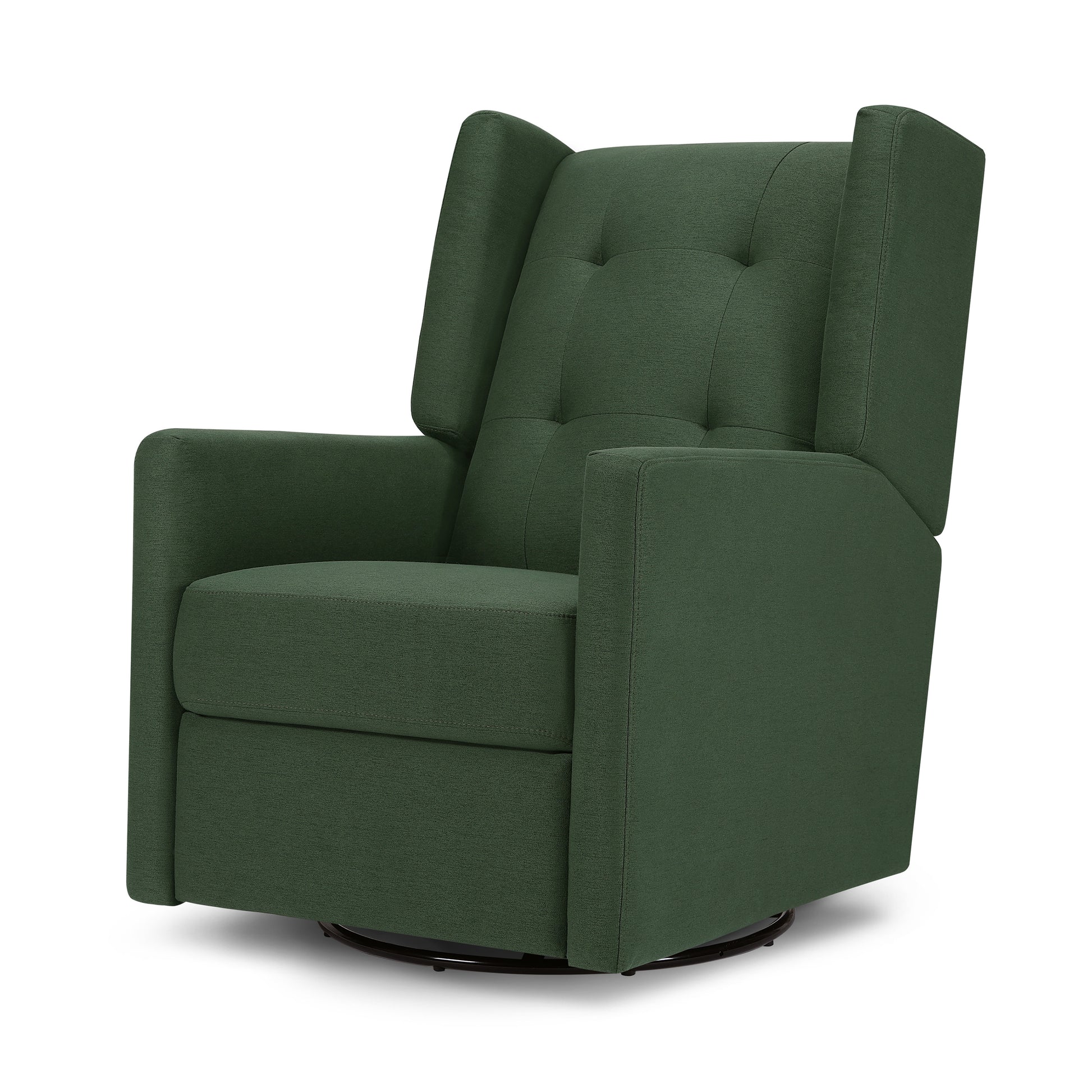 M21287PNG,DaVinci,Maddox recliner and swivel glider in Pine Green