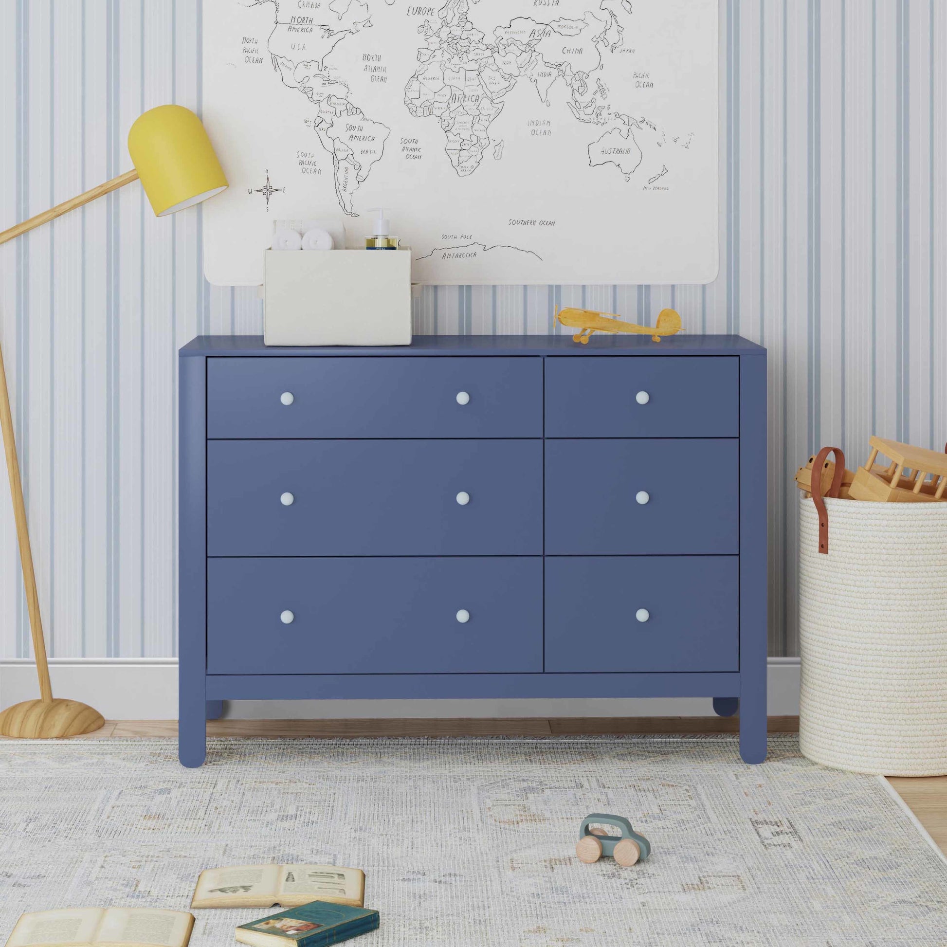 F30326CVBPB,Carter's,Marisol 6-Drawer Dresser in Cove Blue/Powder Blue