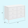 M25126W,DaVinci,Birdie 6-Drawer Dresser in White