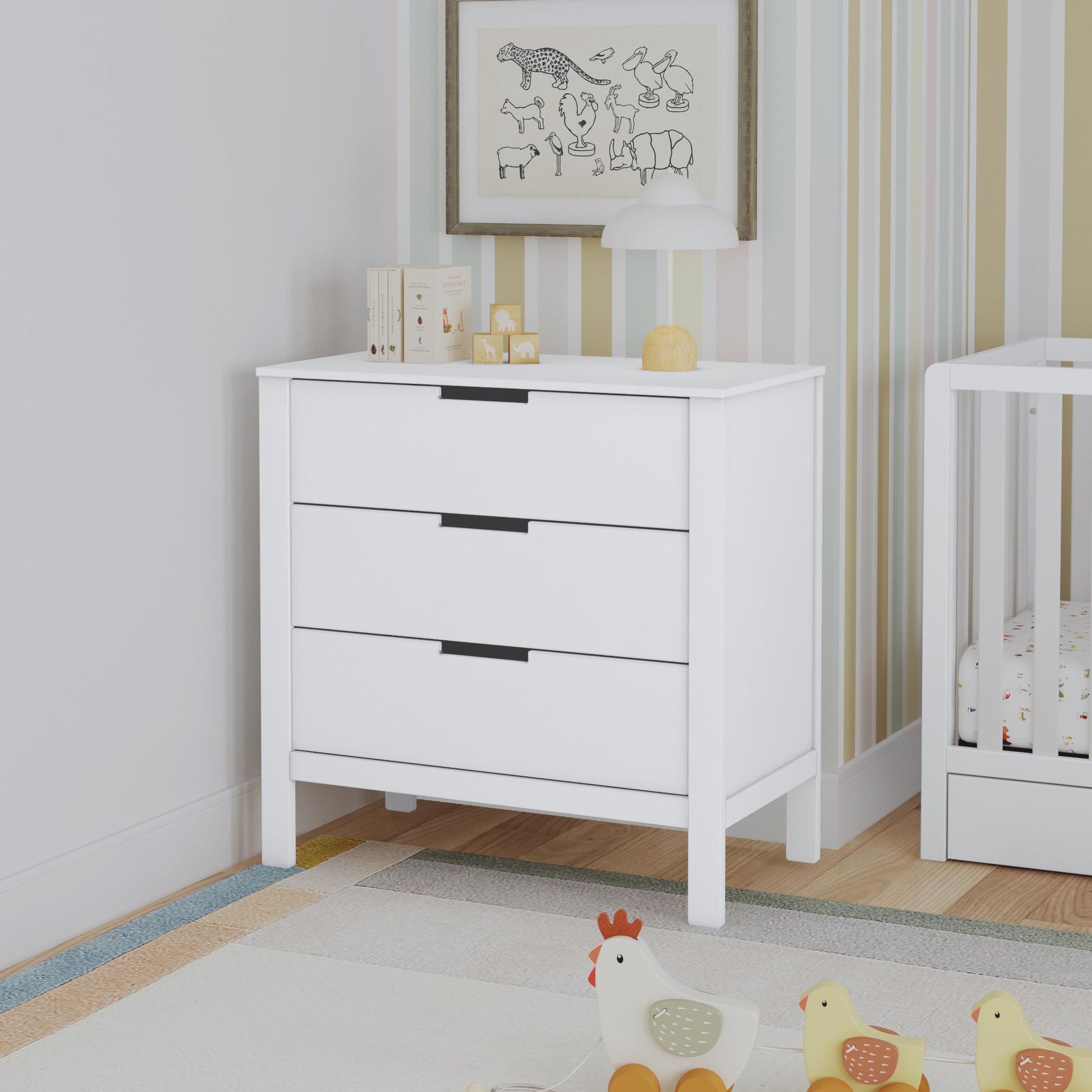F11923W,Carter's,Colby 3-drawer Dresser in White Finish