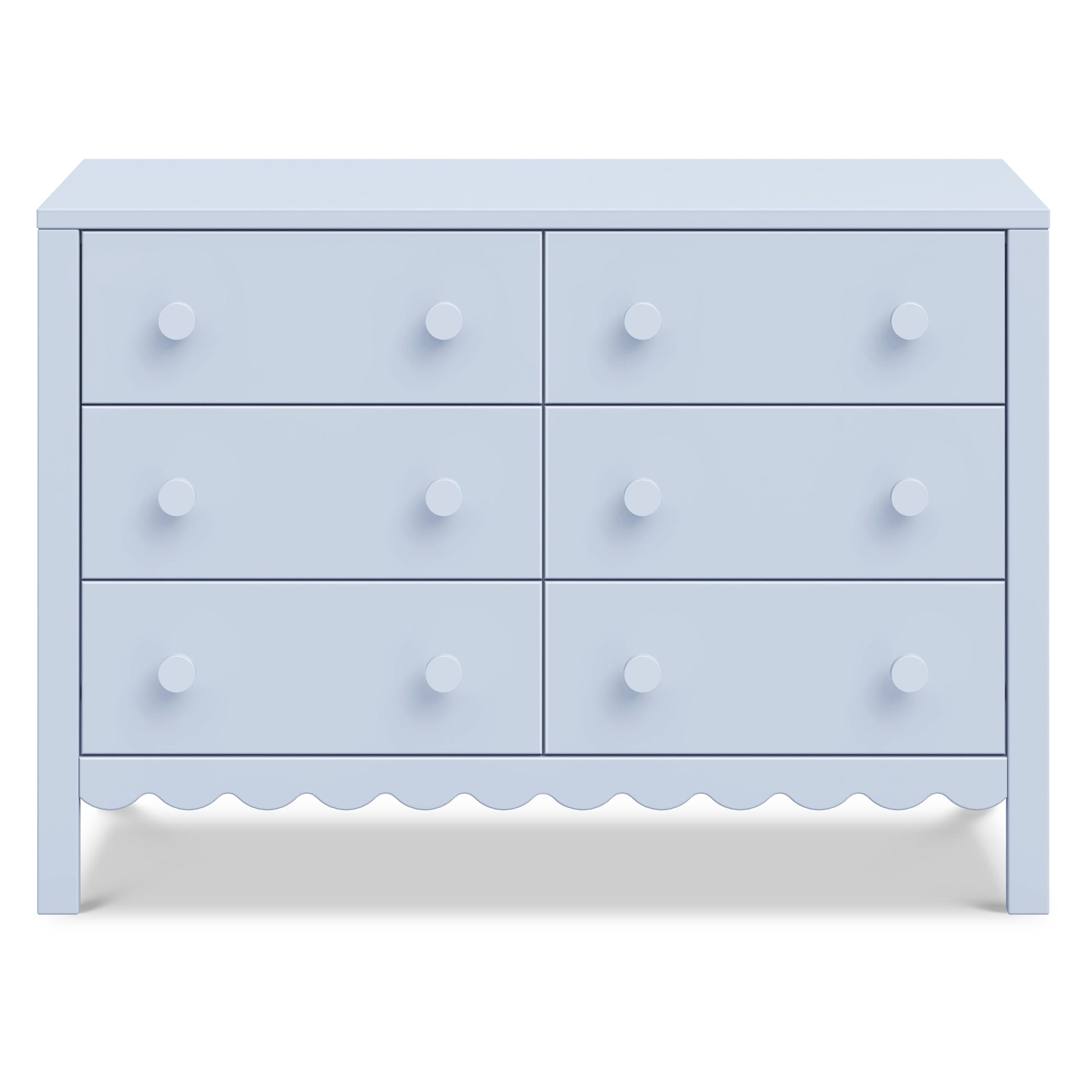 M27826PB,DaVinci,Sammy Scallop 6-Drawer Dresser in Powder Blue