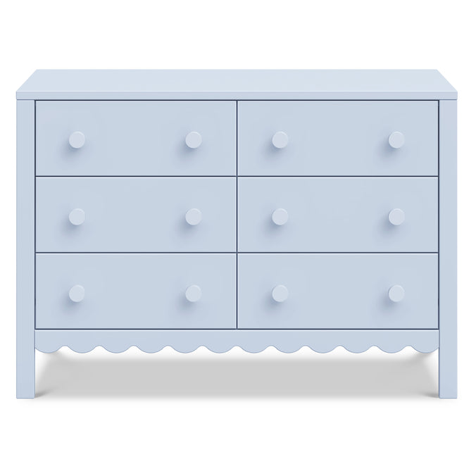 M27826PB,DaVinci,Sammy Scallop 6-Drawer Dresser in Powder Blue