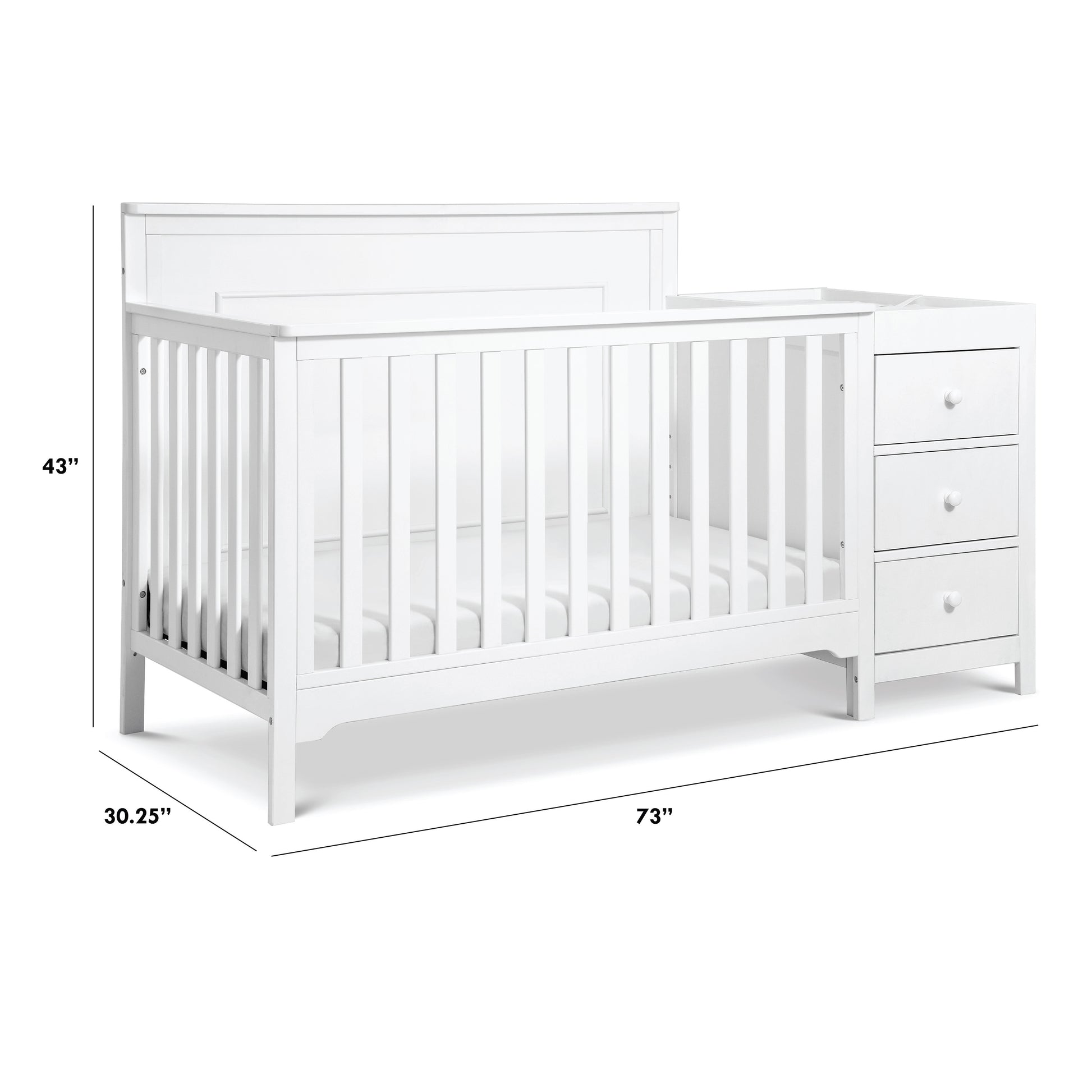 F14991W,Carter's,Dakota 4-in-1 Crib and Changer Combo in White