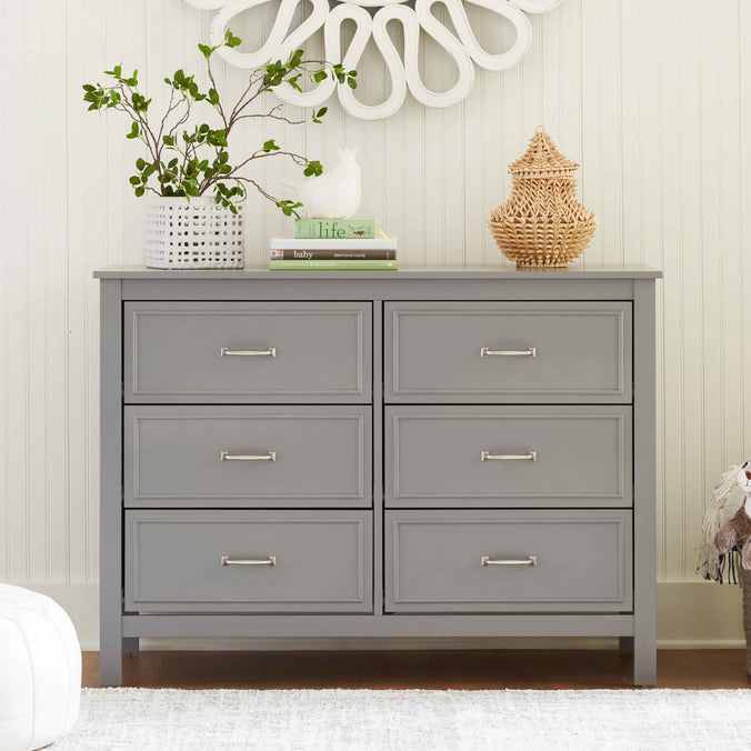 M12826G,DaVinci,Charlie 6-Drawer Double Dresser in Grey