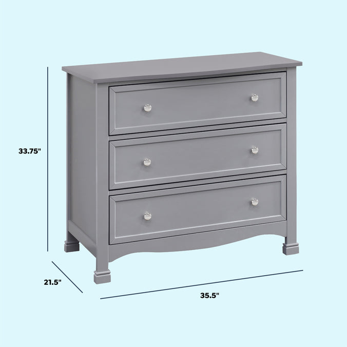 M5523G,DaVinci,Kalani 3-Drawer Dresser in Grey Finish