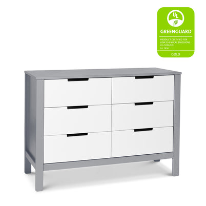 F11926GW,Colby 6-Drawer Double Dresser in Grey and White