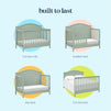 M12801LS,Charlie 4-in-1 Convertible Crib in Light Sage