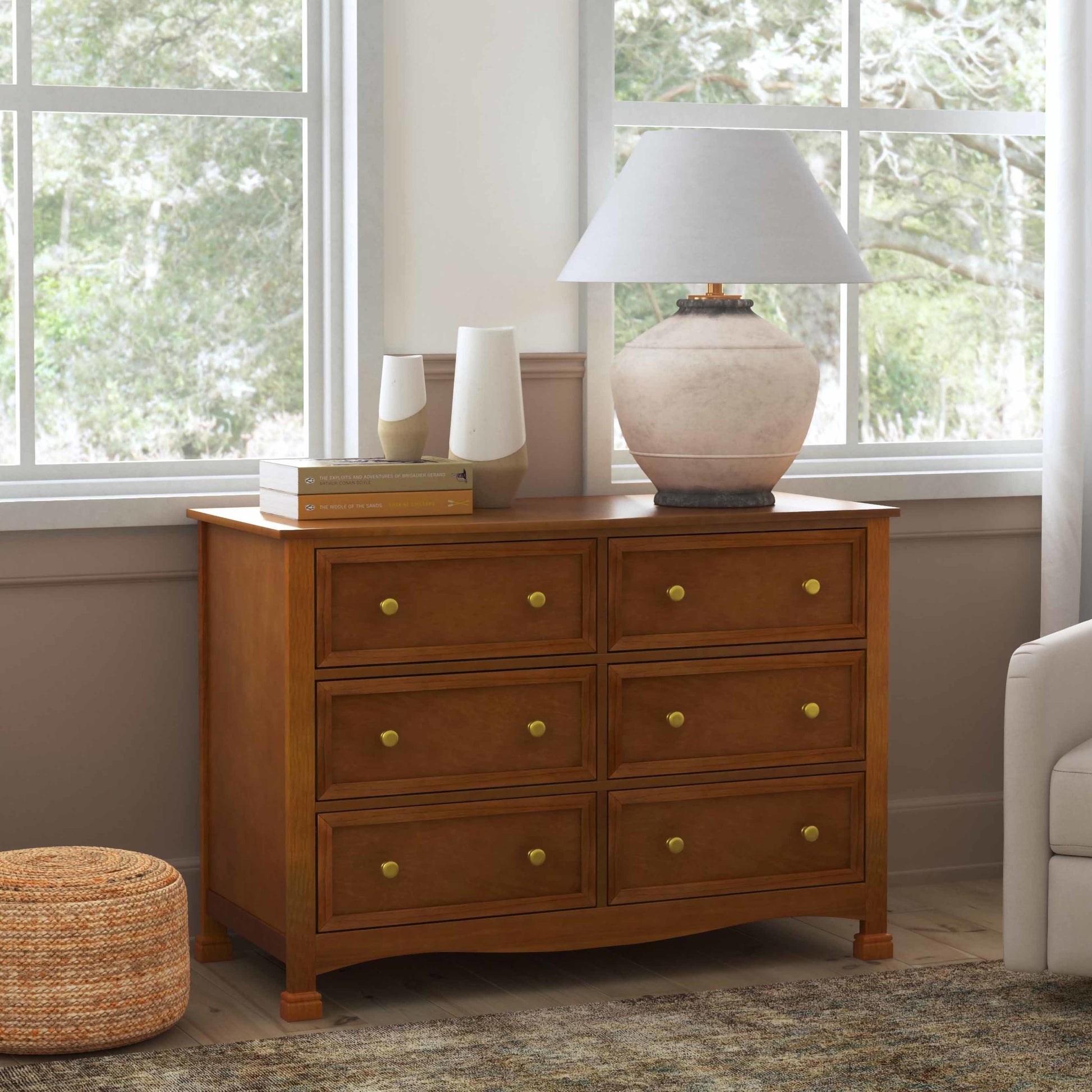 M5529CT,DaVinci,Kalani 6-Drawer Double Wide Dresser in Chestnut Finish