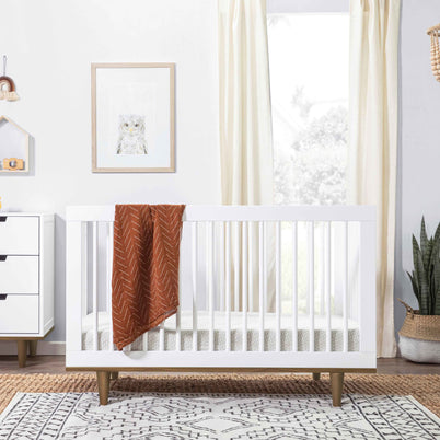 W4901WL,DaVinci,Marley 3-in-1 Convertible Crib in White Finish and Walnut Legs